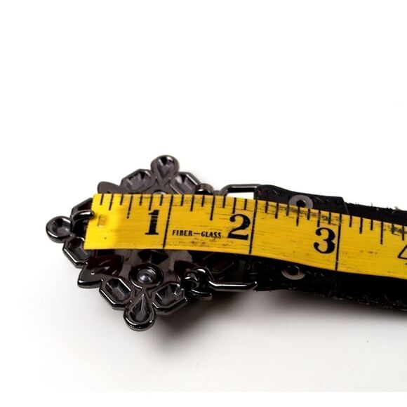 Fossil BLACK GENUINE LEATHER 1 3/8"Wd DRESS CASUAL WOMEN'S BELT Sz S (F2 - Picture 9 of 12